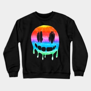 Smiley face metling (rainbow / multicolor) Crewneck Sweatshirt